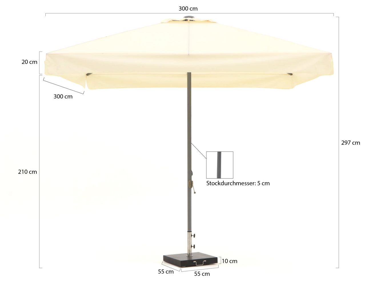 Shadowline Bonaire Sonnenschirm 300x300 cm günstig online kaufen