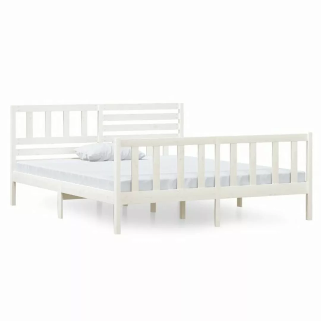 furnicato Bett Massivholzbett Weiß 140x190 cm günstig online kaufen