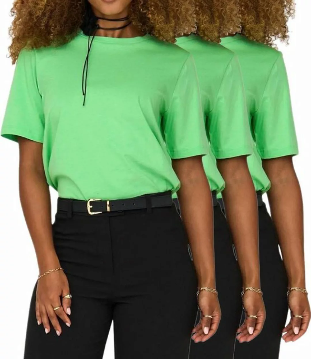 ONLY T-Shirt Basic Shirt im 3er Pack mit Rundhalsausschnitt günstig online kaufen