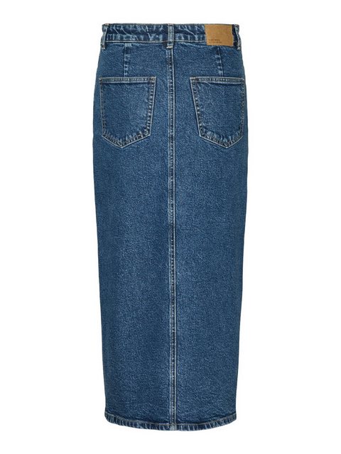 Vero Moda Sommerrock Wadenlanger Denim Jeansrock mit Schlitz 5-Pocket 7521 günstig online kaufen