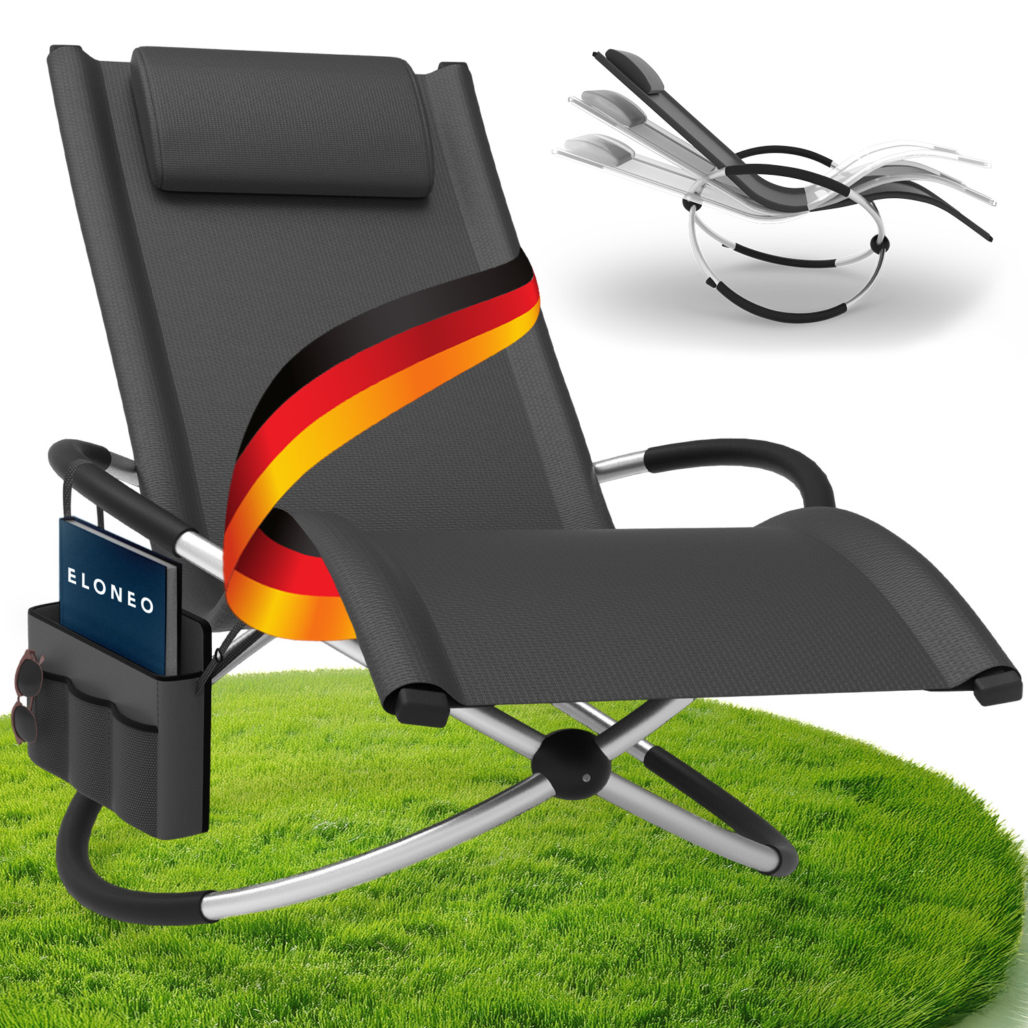 ELONEO Gartenliege Schaukelliege Outdoor mit Tasche, günstig online kaufen