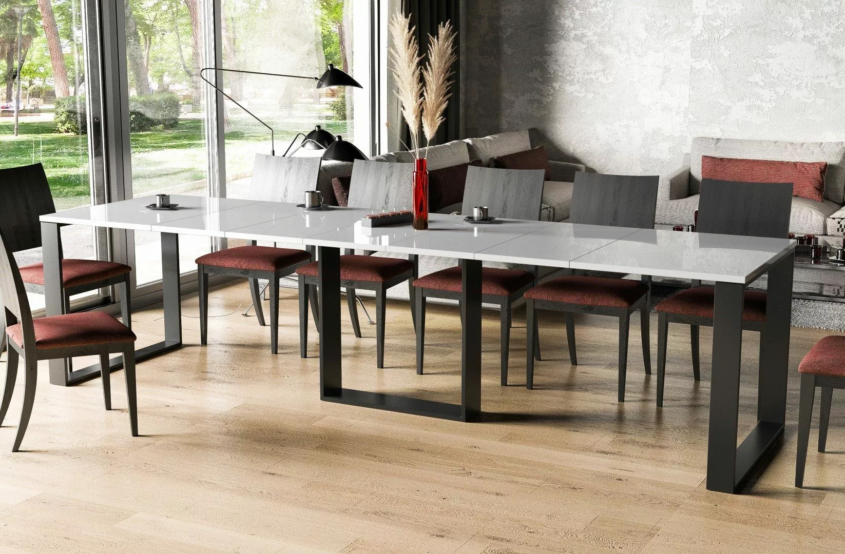 Endo-Moebel Kulissen-Esstisch "Borys 290" 130cm-290cm Kufengestell günstig online kaufen