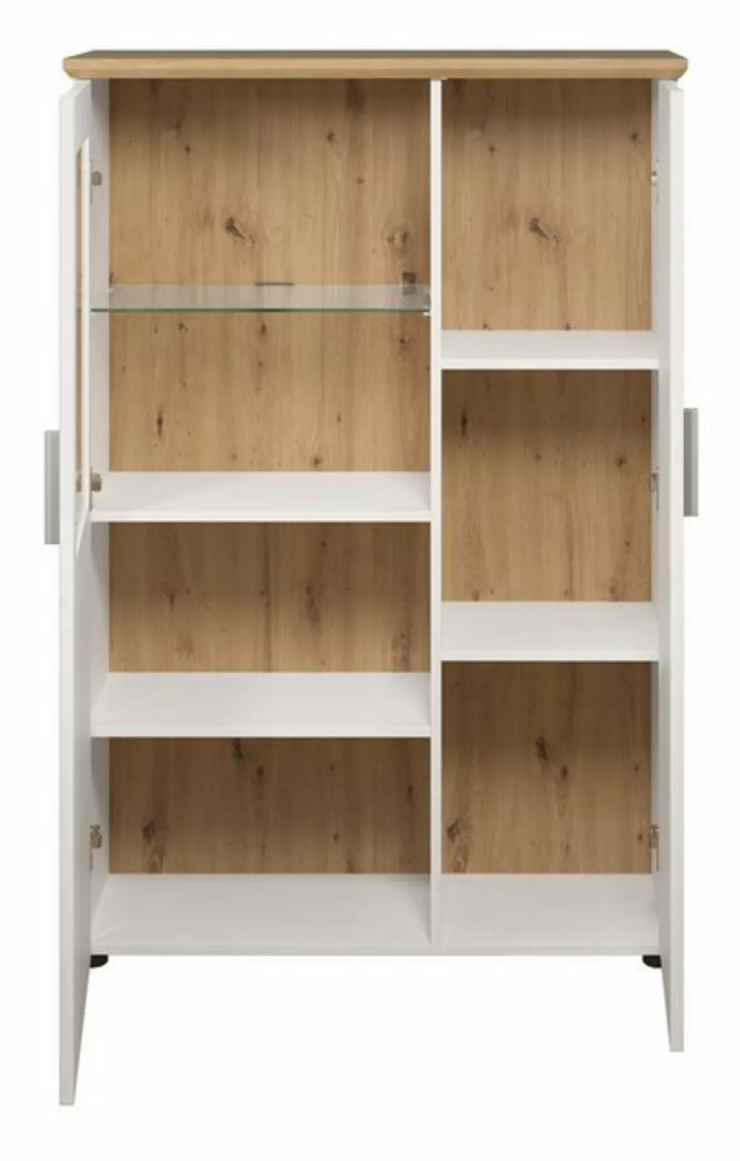 Furn.Design Stauraumvitrine Cloud (Schrank in Pinie weiß mit Artisan Eiche, günstig online kaufen