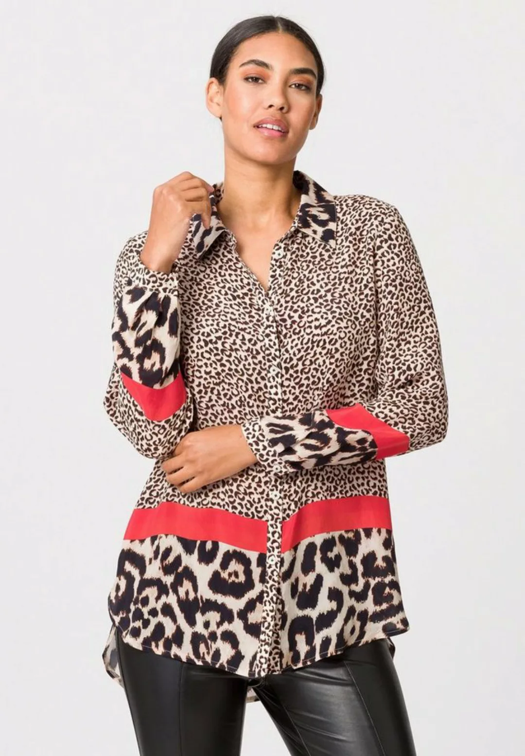 TUZZI Longbluse mit Animalprints und Kontraststreifen günstig online kaufen