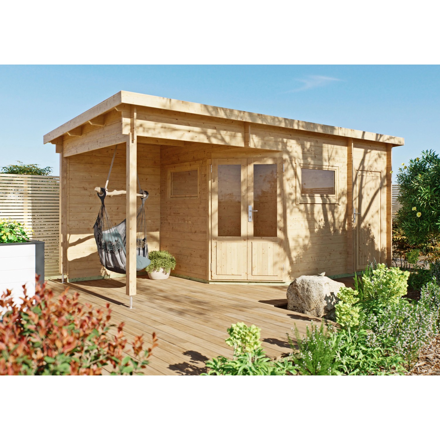 Fjordholz 5-Eck Gartenhaus Modell Leva 2E Farblos Imprägniert günstig online kaufen