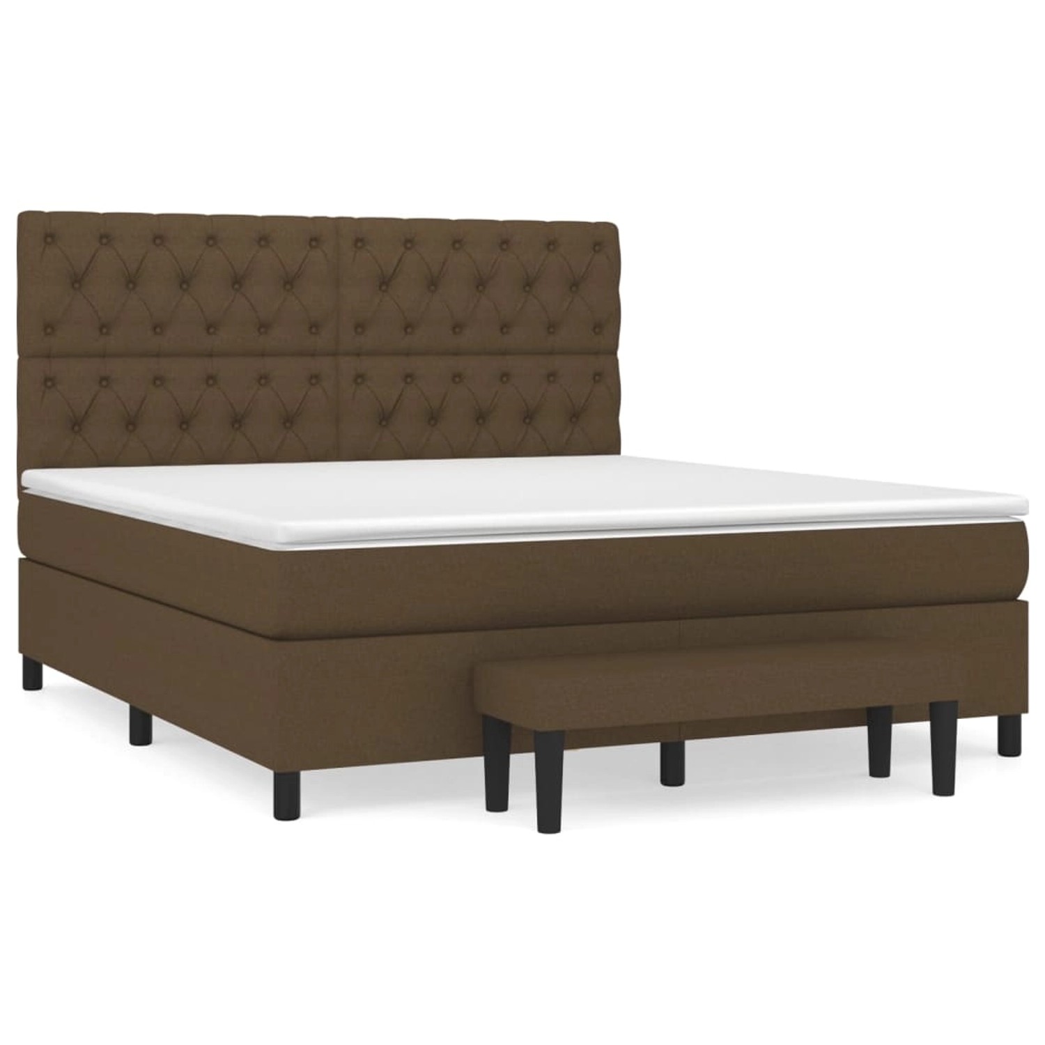 vidaXL Boxspringbett Boxspringbett mit Matratze Dunkelbraun 160x200 cm Stof günstig online kaufen