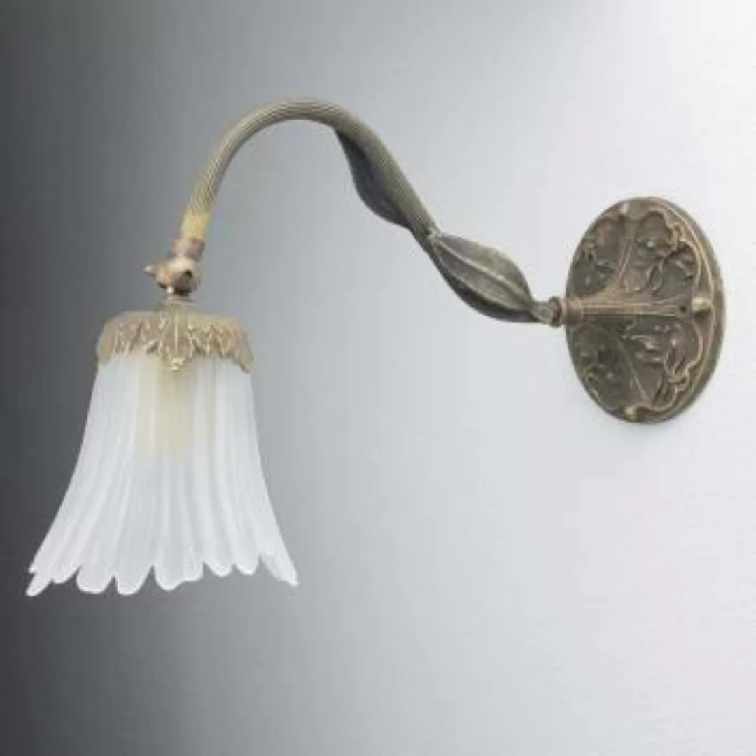 Wandlampe Weiß aus Glas und Echt-Messing günstig online kaufen