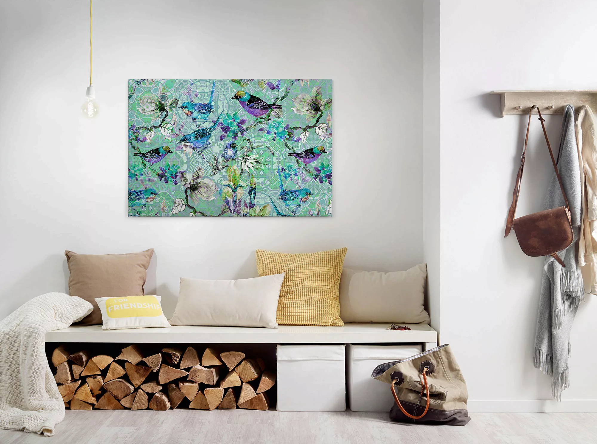Bricoflor Vogel Wandbild In Schwarz Und Weiß Moderne Leinwand Für Wohnzimme günstig online kaufen
