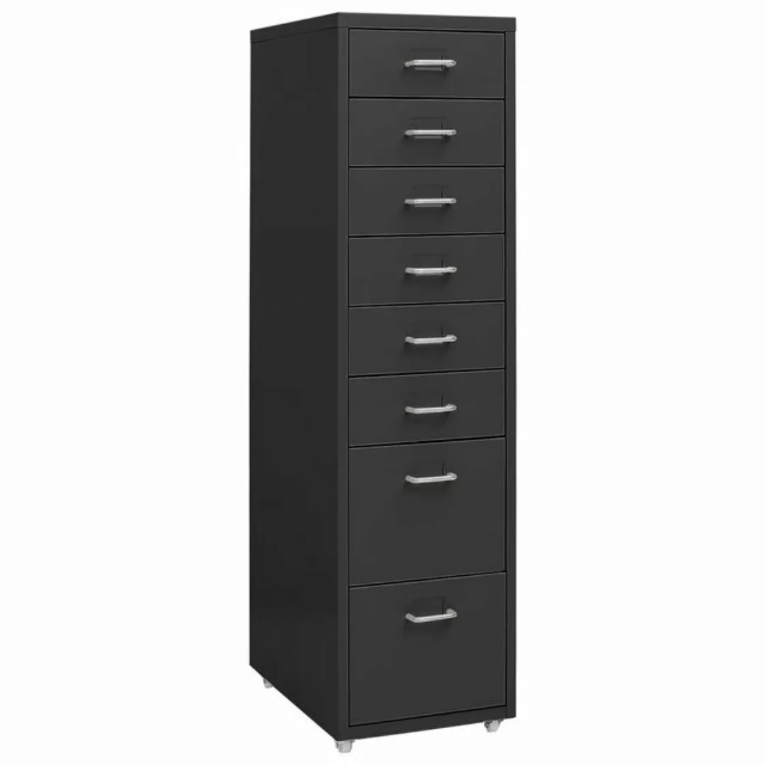 furnicato Aktenschrank mit Rollen Anthrazit 28x41x109 cm Metall günstig online kaufen