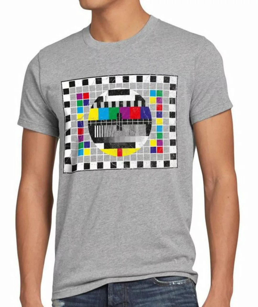 style3 Print-Shirt Herren T-Shirt Testbild big bang sheldon TV monitor retr günstig online kaufen