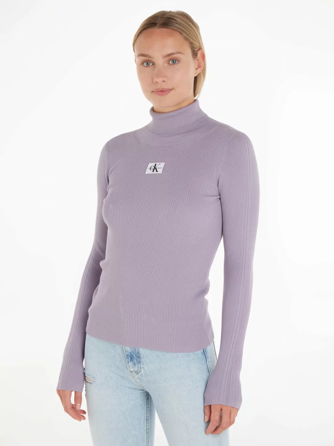 Calvin Klein Jeans Rollkragenpullover BADGE ROLL NECK SWEATER mit Markenlab günstig online kaufen