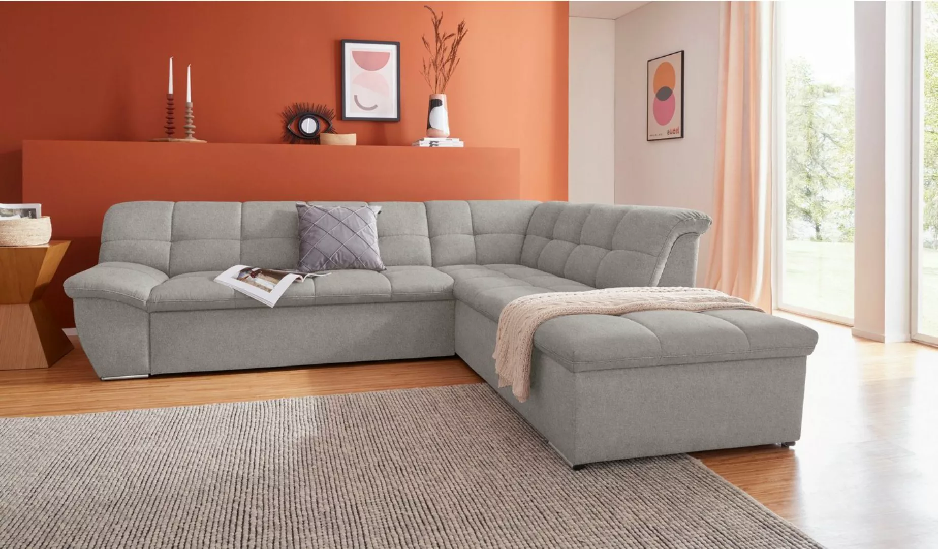 DOMO collection Ecksofa "Lagoa L-Form", wahlweise mit Bettfunktion, frei im günstig online kaufen