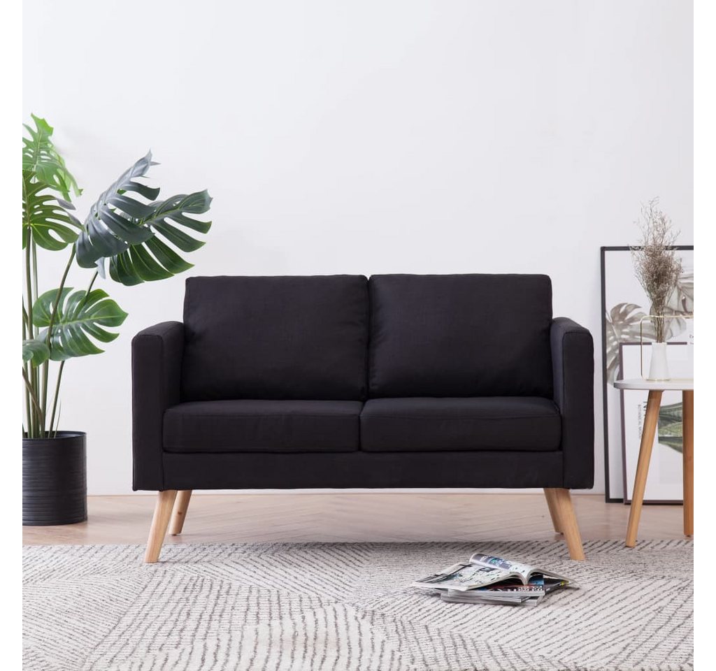 vidaXL Sofa 2-Sitzer-Sofa Stoff Schwarz Couch günstig online kaufen