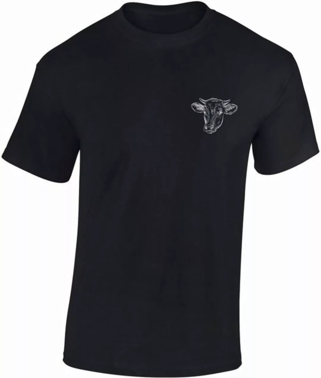 Baddery Print-Shirt Herren T-Shirt - Almstolz - Kuh Shirt Bauer Cowboy Alm günstig online kaufen