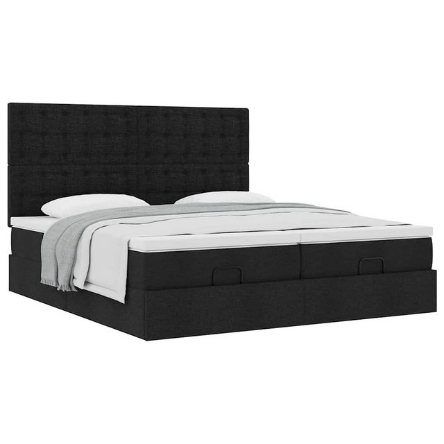 vidaXL Bett Ottoman-Bett mit Matratzen Schwarz 160x200 cm Stoff günstig online kaufen