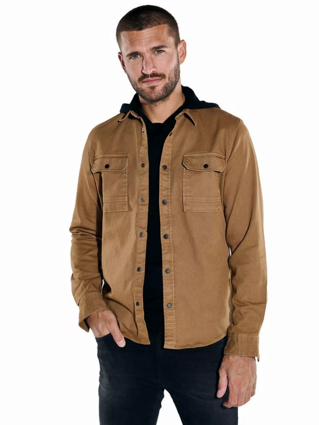 emilio adani Langarmhemd Overshirt aus Twill slim fit günstig online kaufen