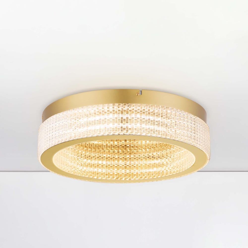 LED Deckenleuchte Kinara in Gold und Transparent 46W 2764lm günstig online kaufen