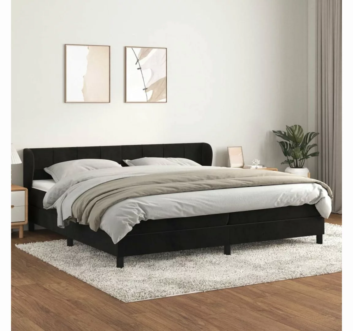 vidaXL Boxspringbett Boxspringbett mit Matratze Schwarz 200x200 cm Samt Bet günstig online kaufen