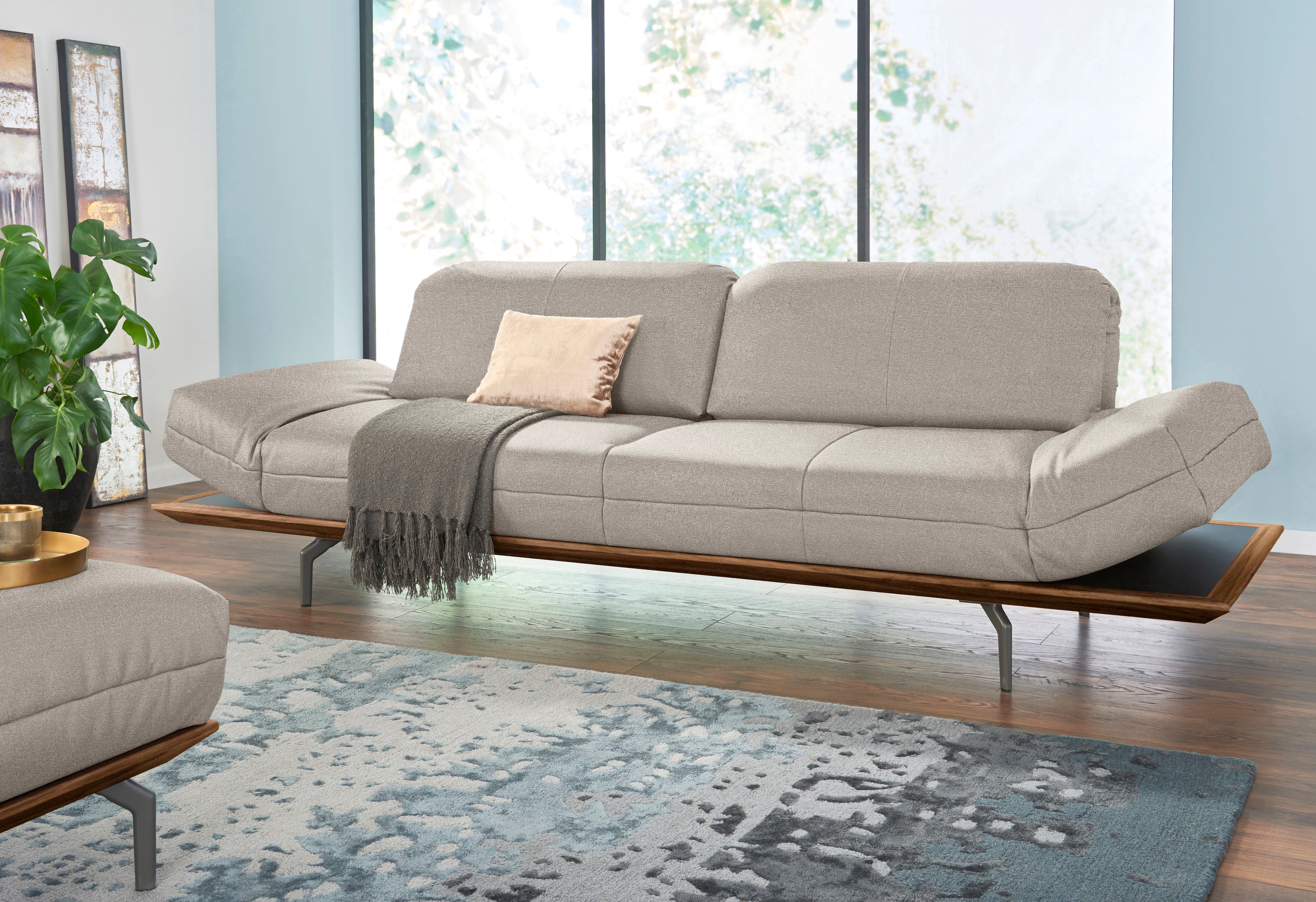 hülsta sofa 4-Sitzer »hs.420«, in 2 Qualitäten, Holzrahmen in Eiche Natur o günstig online kaufen