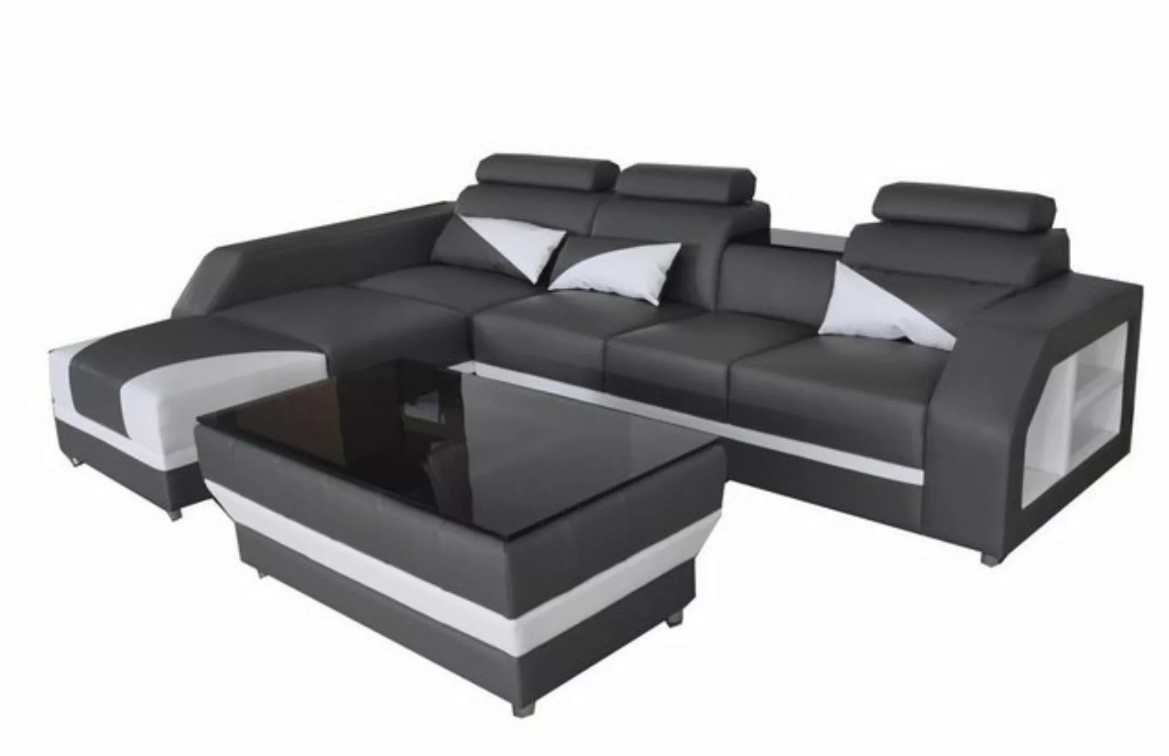 Xlmoebel Ecksofa Luxuriöses Ecksofa aus Leder mit USB-Anschluss, Eckgarnitu günstig online kaufen