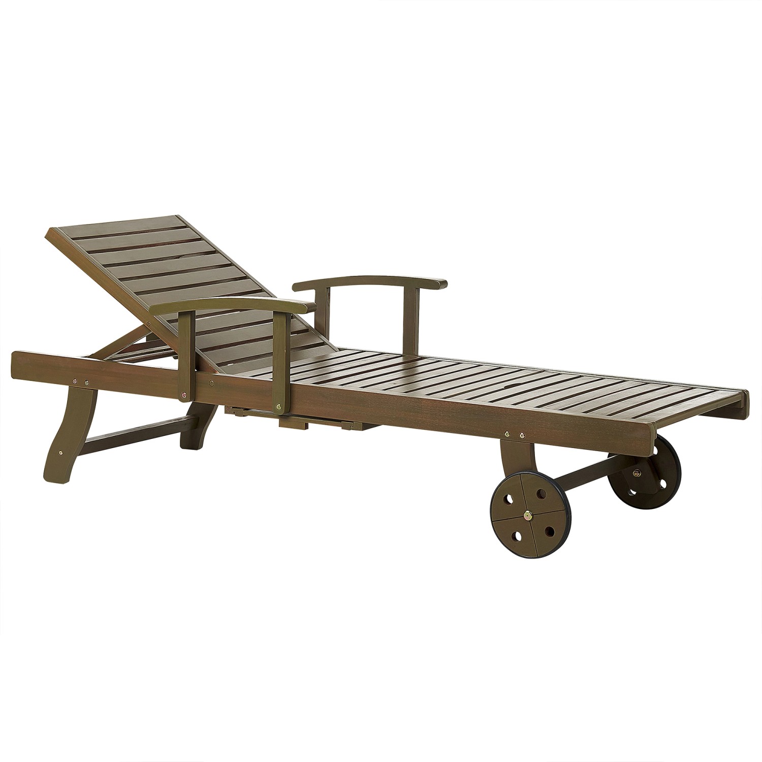 Beliani Gartenliege Dunkler Holzfarbton 196x64x35 günstig online kaufen