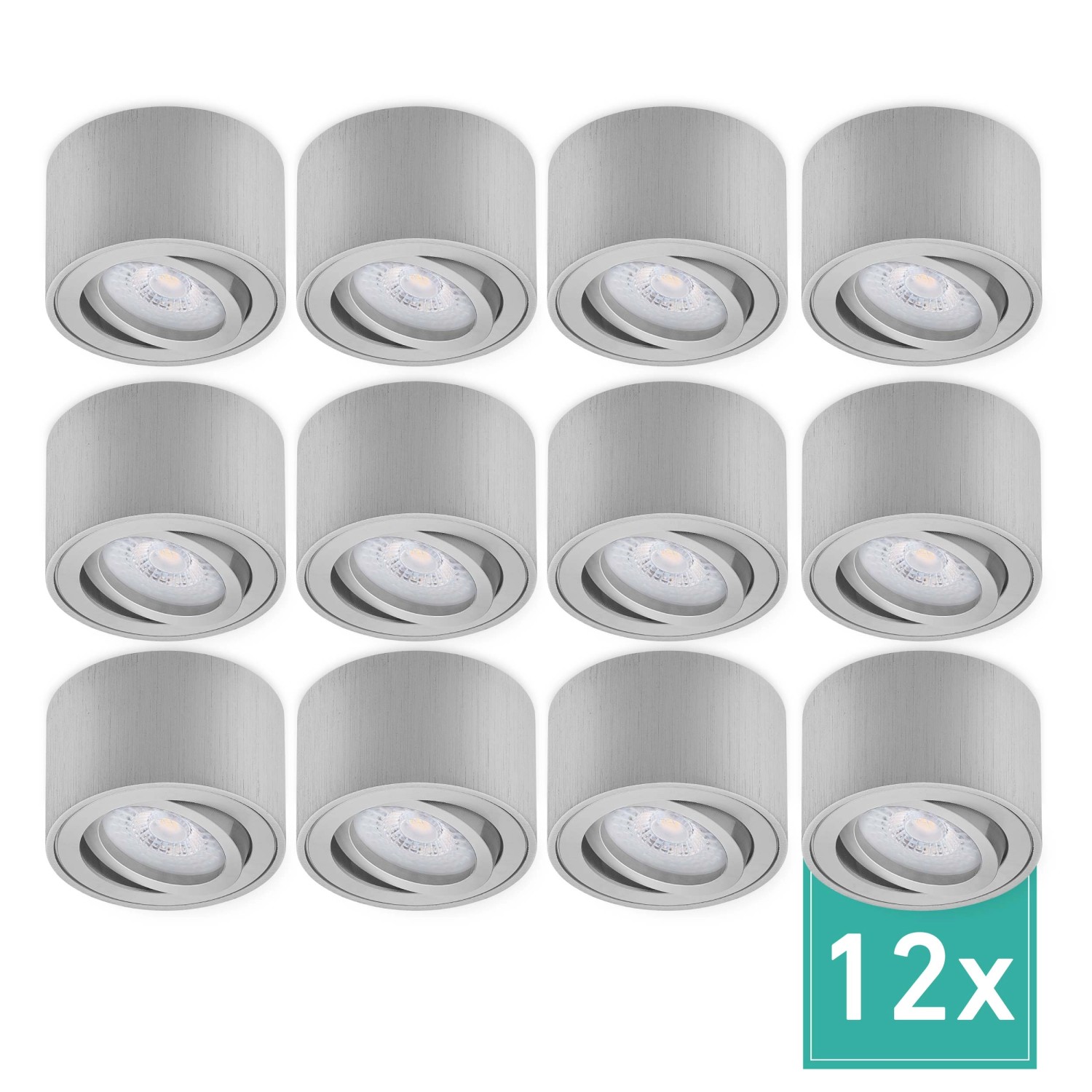 Oktaplex 12er Set Deckenstrahler Lile S inkl. LED-Module Dimmbar Warmweiß 2 günstig online kaufen