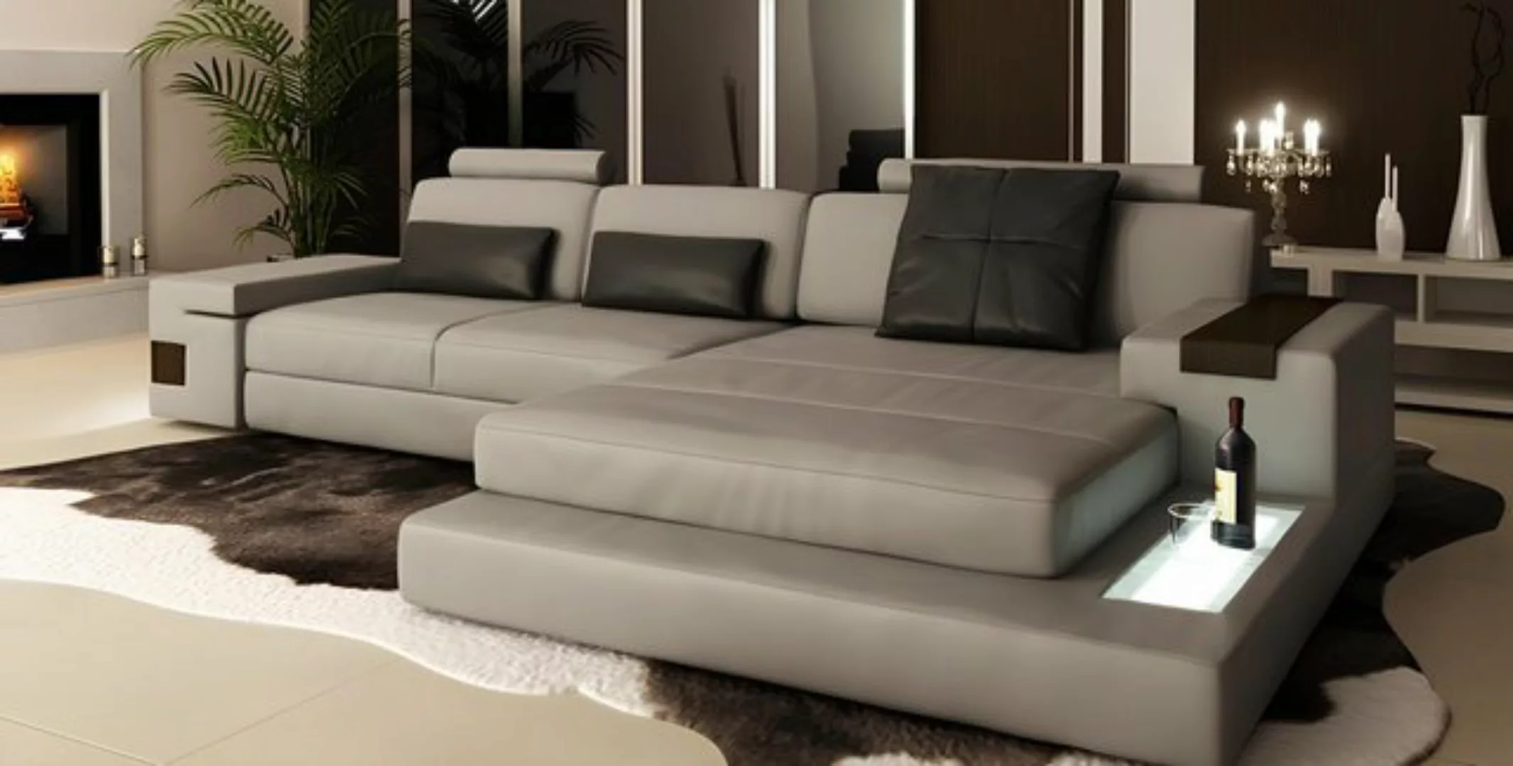 Xlmoebel Ecksofa Sofa mit Stoffbezug und USB-Anschluss, bequeme Polsterung, günstig online kaufen