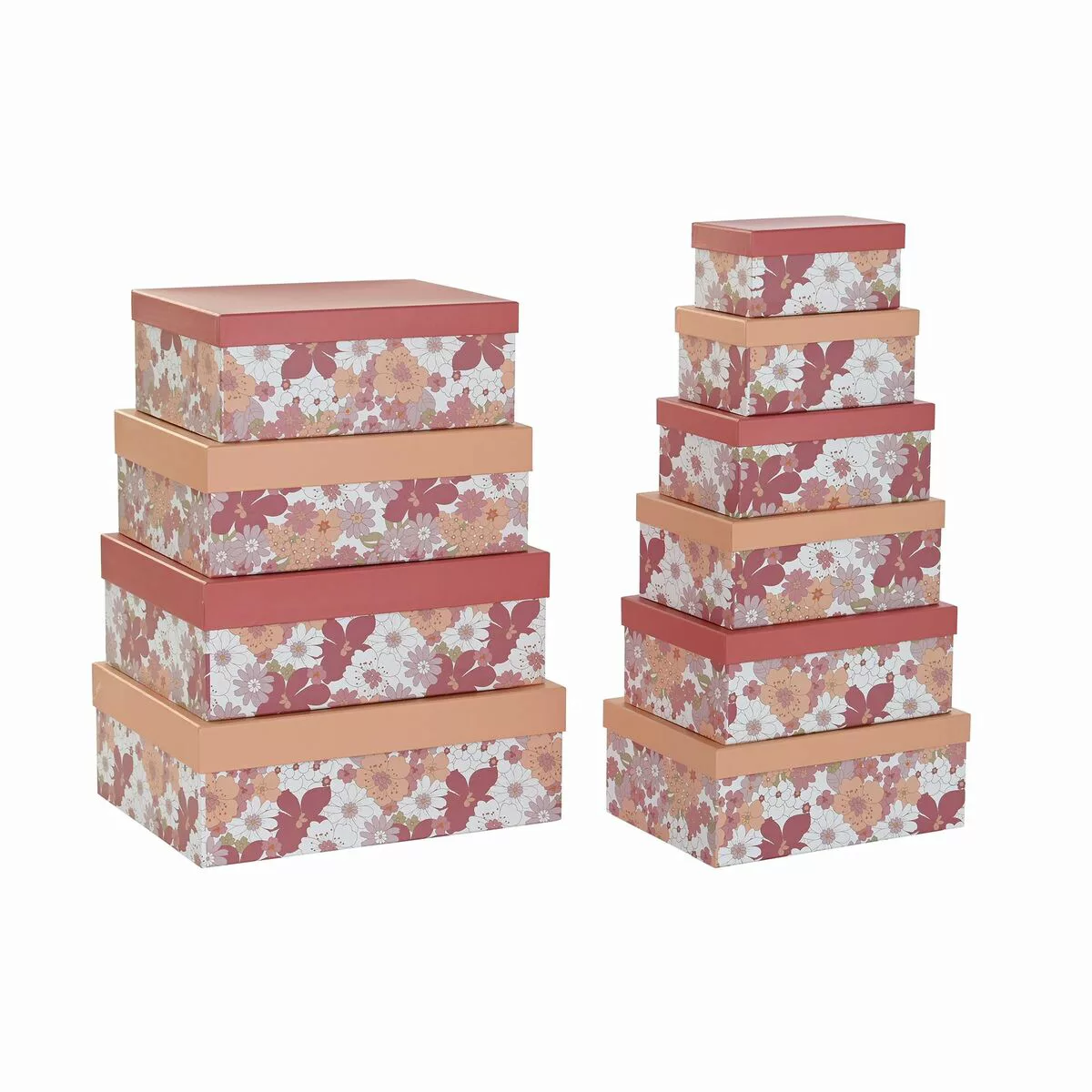 Satz Stapelbarer Organizerboxen Dkd Home Decor Pink Weiß Pfirsich Pappe (43 günstig online kaufen