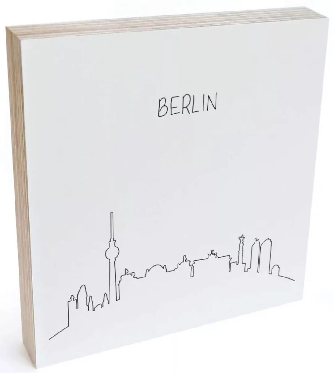 Wall-Art Holzbild "Tischdeko Skyline Berlin Outline", Schriftzug, (1 St.) günstig online kaufen