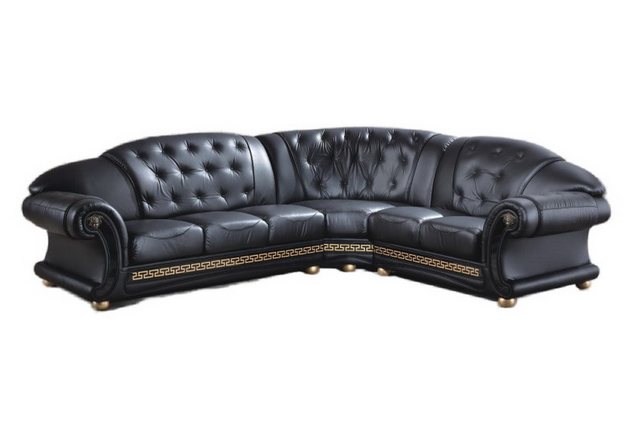 Salottini Ecksofa Chesterfield Oriental Ecksofa Eckcouch SCHWARZ SOFORT, 3 günstig online kaufen