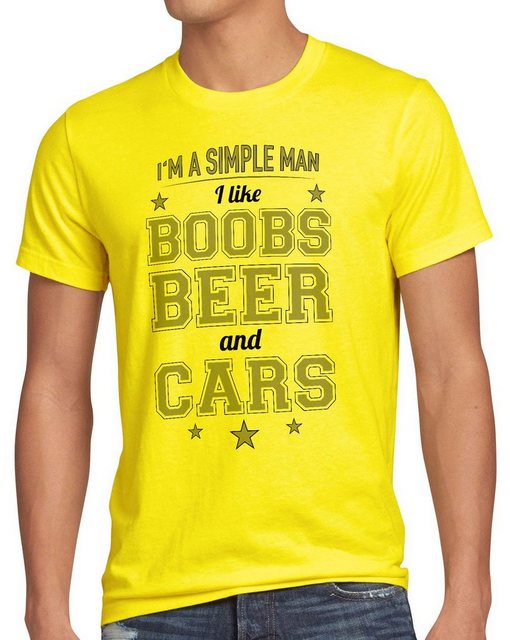 style3 T-Shirt Simple Man boobs beer car auto bier titten vatertag männerta günstig online kaufen