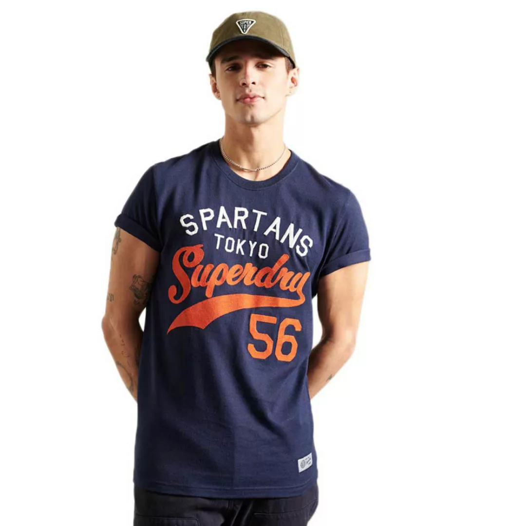 Superdry Vintage Varisty Embroidered Kurzarm T-shirt S Atlantic Navy Grit günstig online kaufen