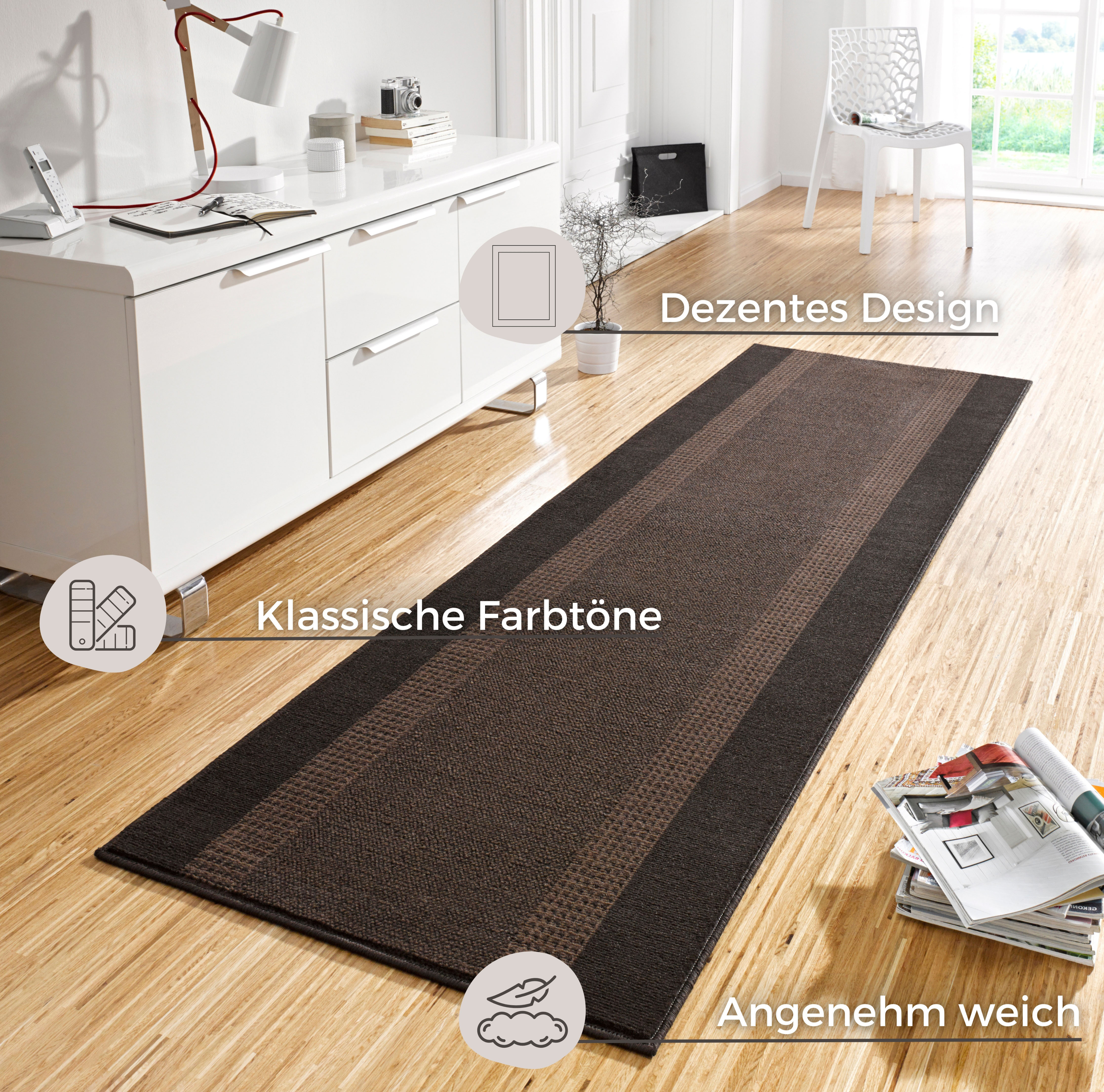 HANSE Home Teppich »Band«, rechteckig, Kurzflor, Weich, Wohnzimmer, Schlafz günstig online kaufen