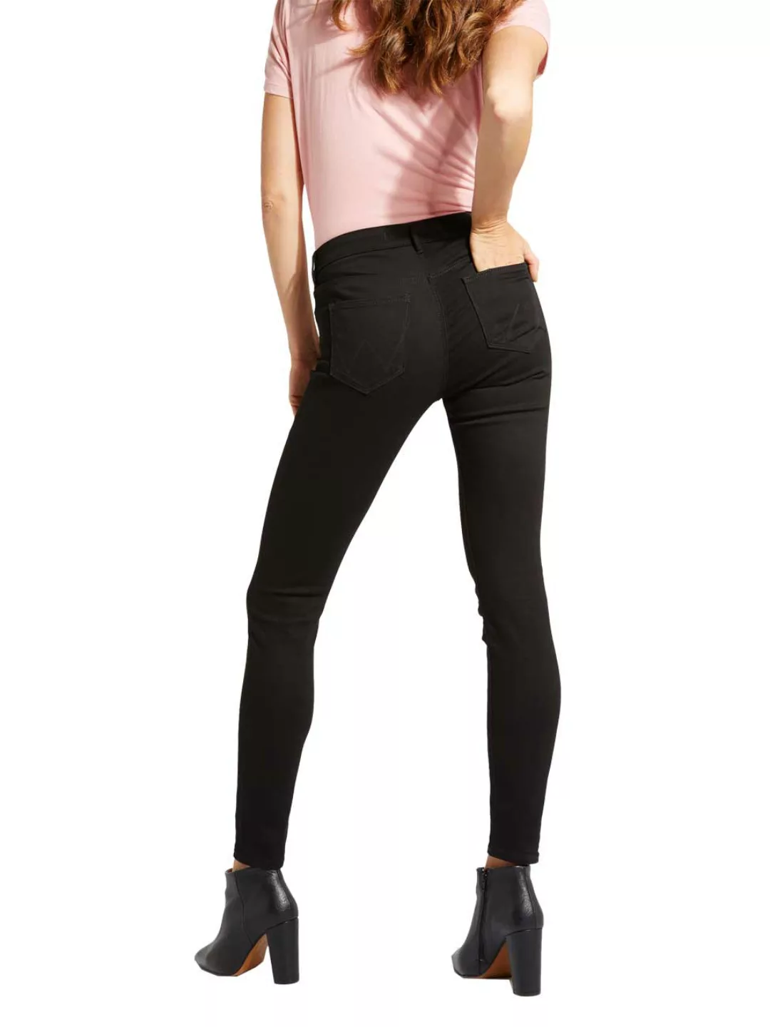 Wrangler Damen Jeans Skinny - Skinny Fit - Schwarz - Rinsewash günstig online kaufen