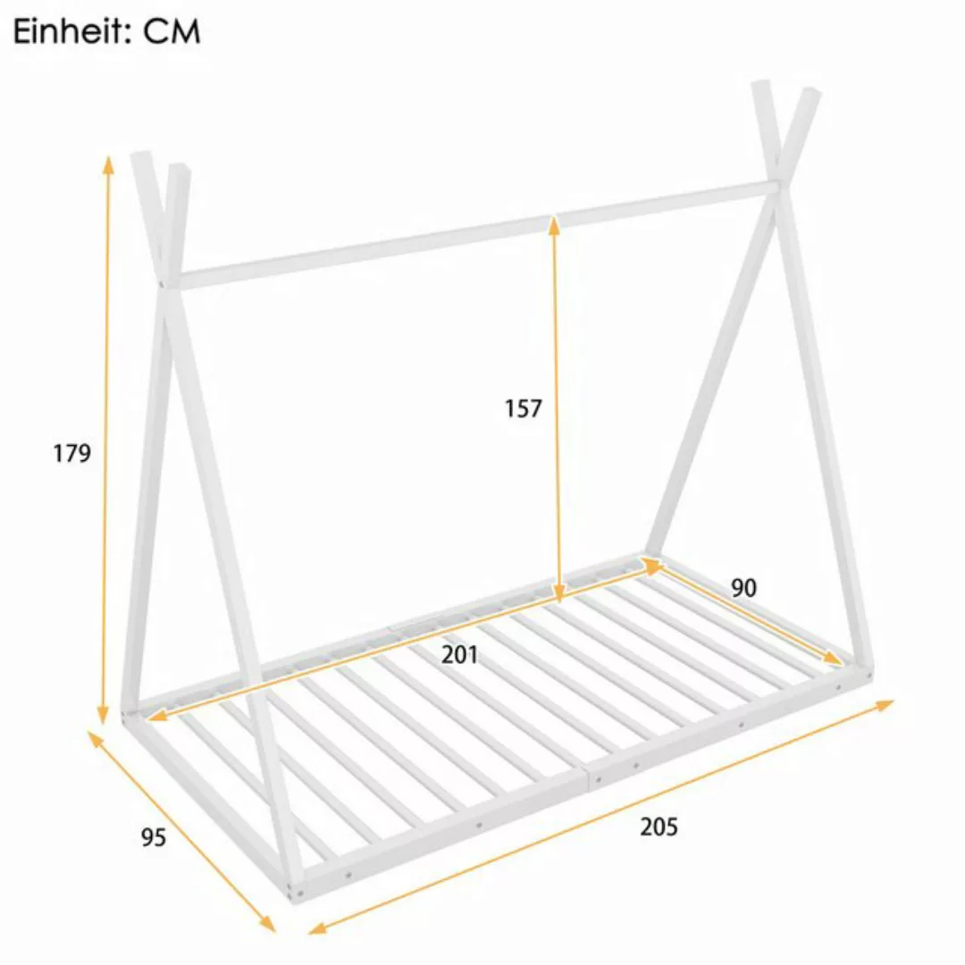 TavilaEcon Kinderbett Metallbett Dreiecksform Eisenrahmenbett, 90 x 200cm günstig online kaufen