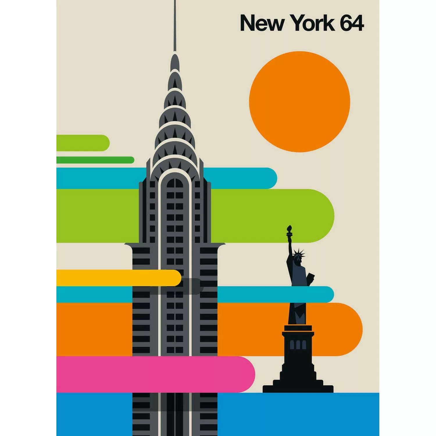 Fototapete New York 64 Empire State Building Bunt 2,00 m x 2,70 m FSC® günstig online kaufen