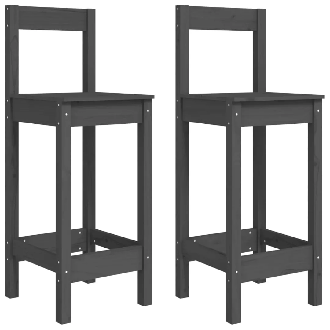 Vidaxl Barstühle 2 Stk. Grau 40x41,5x112 Cm Massivholz Kiefer günstig online kaufen