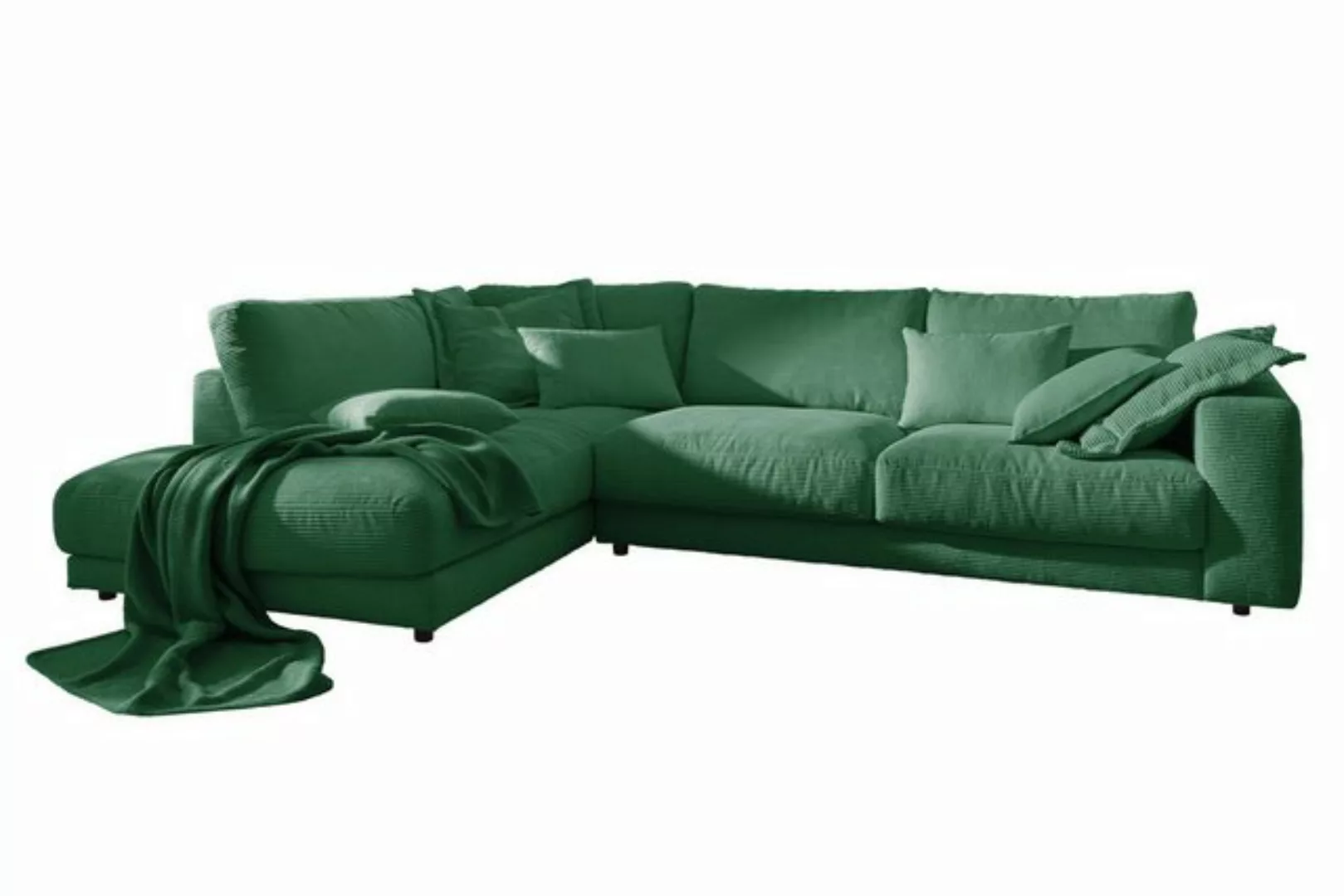 KAWOLA Ecksofa MADELINE, Sofa Cord, Recamiere rechts od. links, versch. Far günstig online kaufen