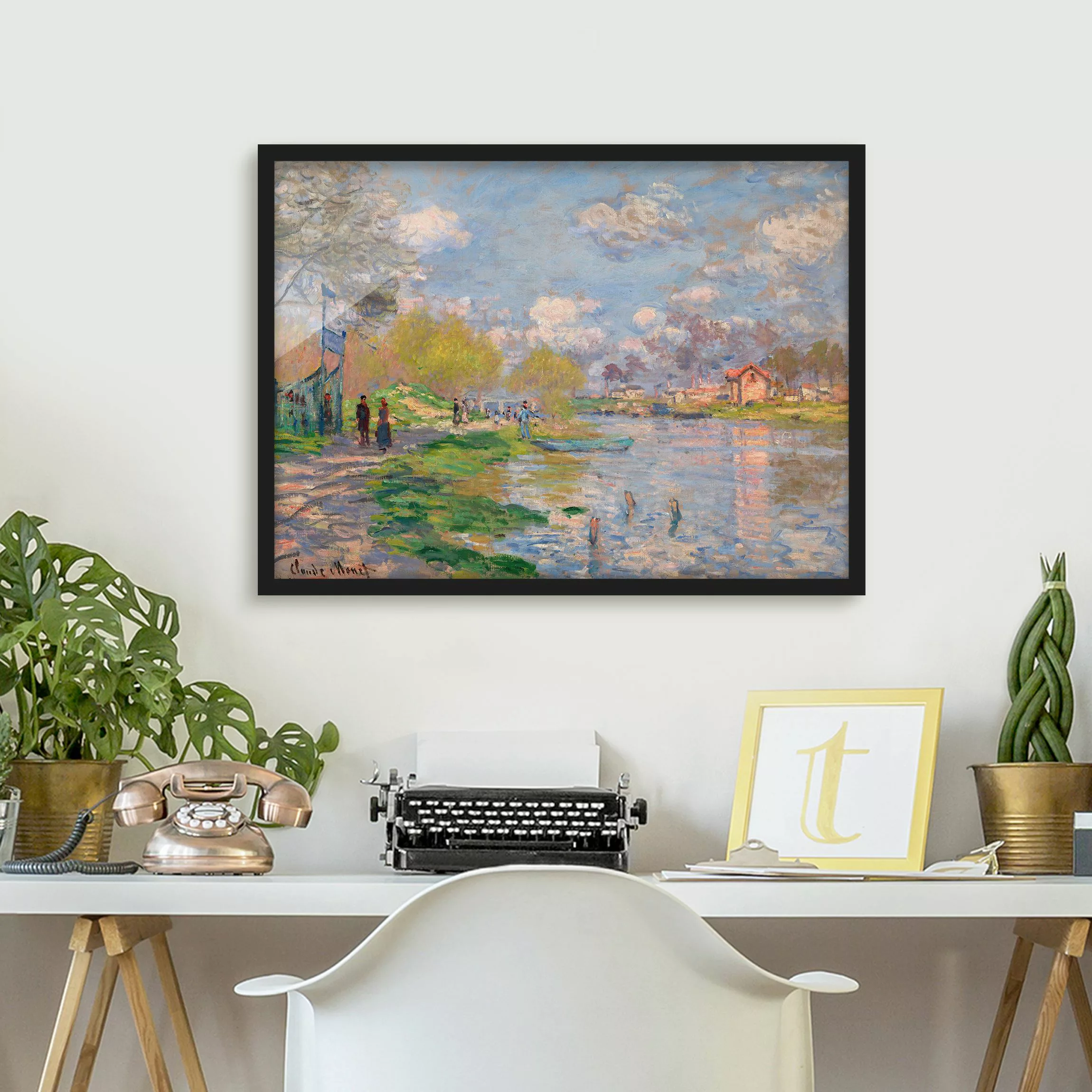 Bild mit Rahmen Kunstdruck - Querformat Claude Monet - Seine günstig online kaufen
