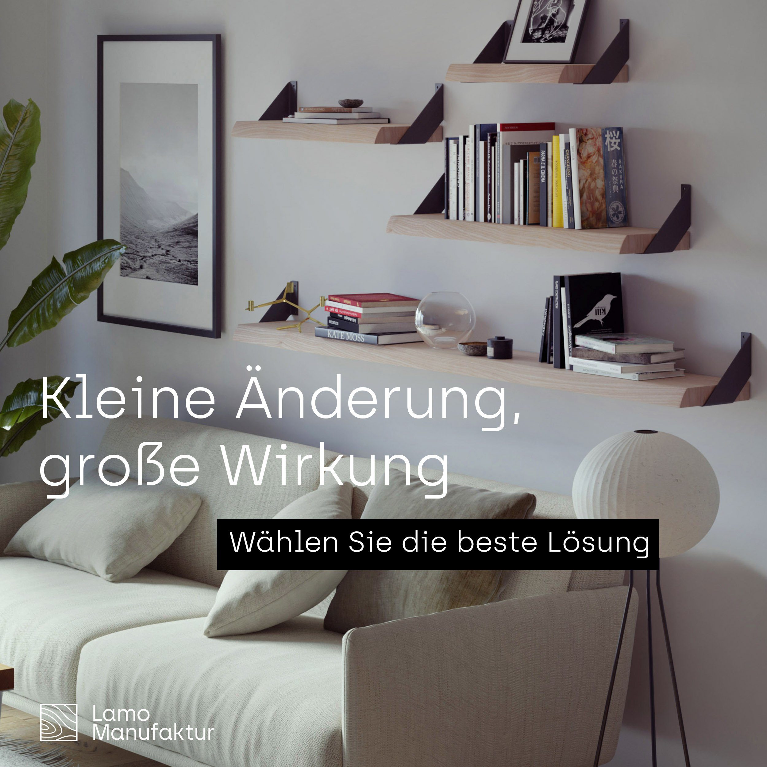 LAMO Manufaktur Wandregal Holz Baumkante Regal günstig online kaufen
