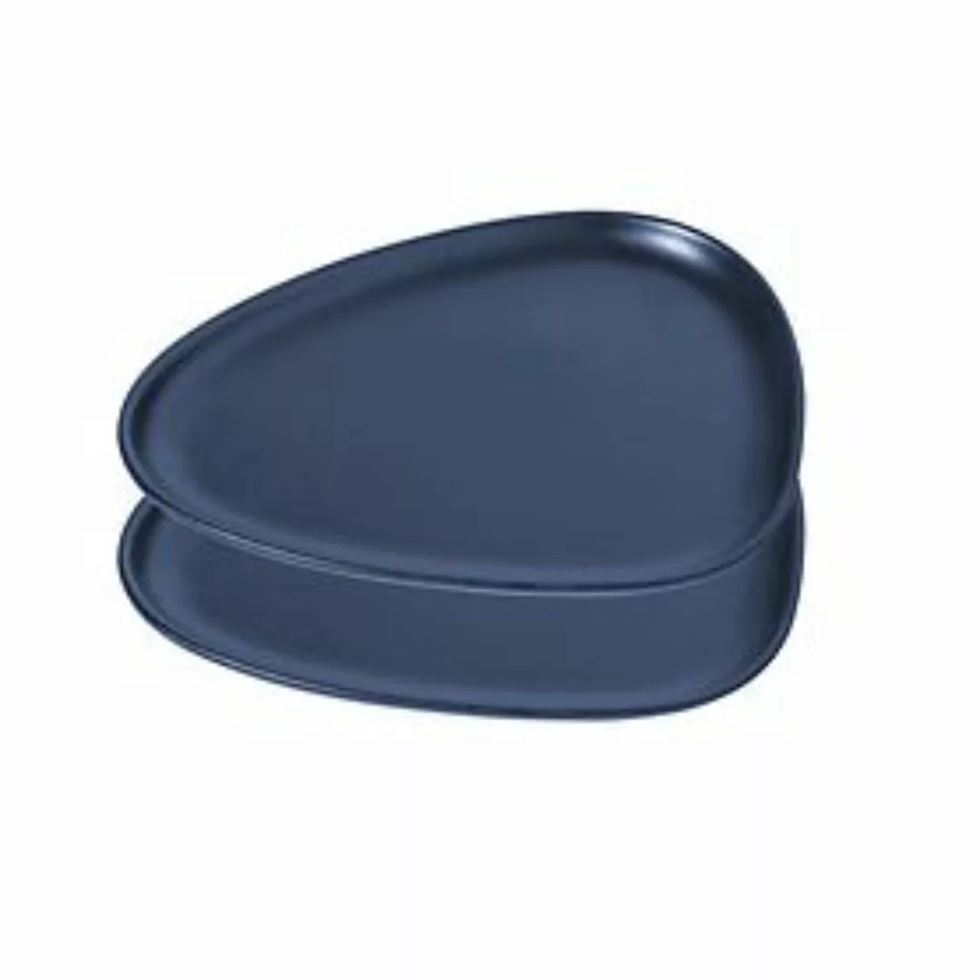 Teller 'Curve' 2er-Set klein blau 22 x 19 cm günstig online kaufen