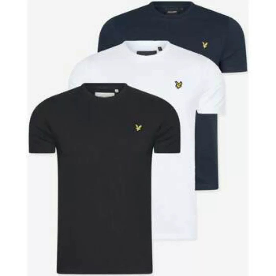 Lyle & Scott  T-Shirts & Poloshirts 3er-Pack T-Shirts – tiefschwarz – weiß günstig online kaufen