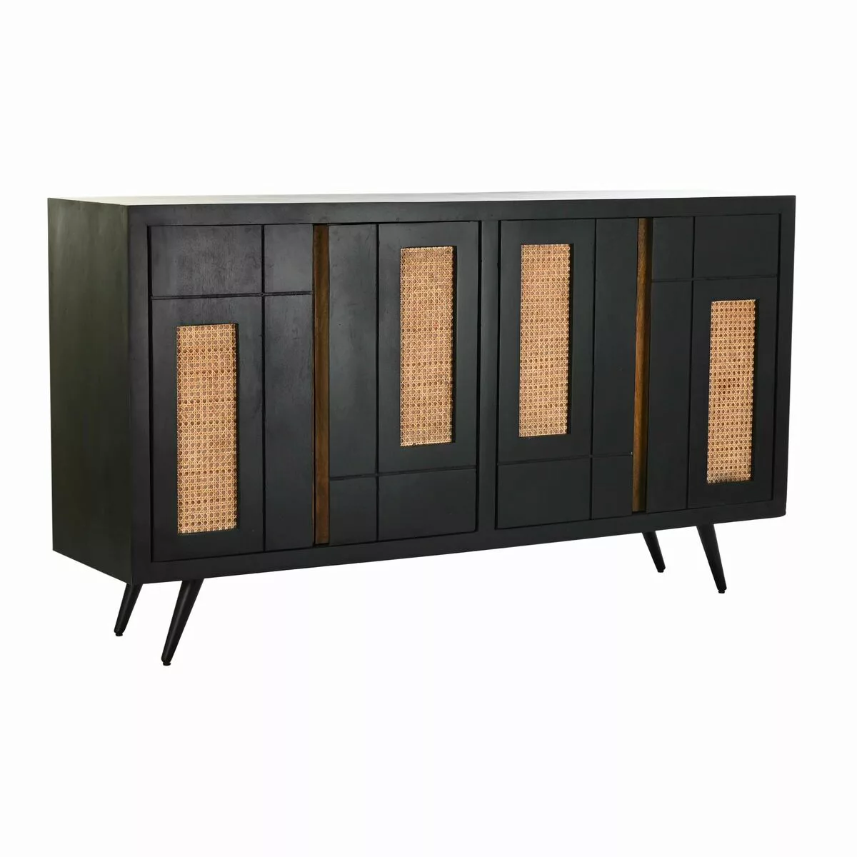 Anrichte Dkd Home Decor Schwarz Rattan Mango-holz (160 X 40 X 90 Cm) günstig online kaufen