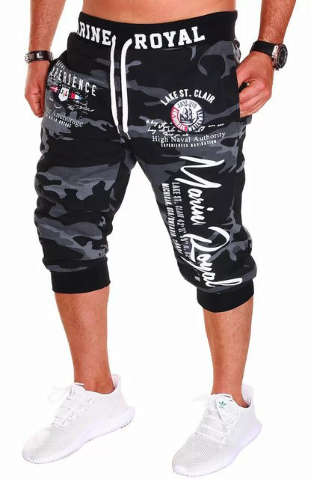 Jaylvis Bermudas Herren Short 3/4 Hose Kurze Jogginghose Sport Marine Royal günstig online kaufen