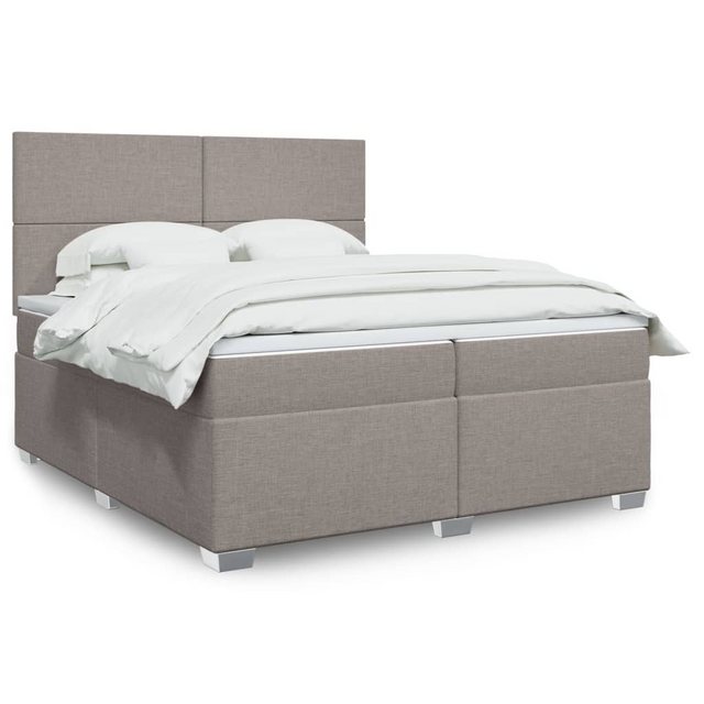 vidaXL Boxspringbett, Boxspringbett mit Matratze Taupe 200x200 cm Stoff günstig online kaufen