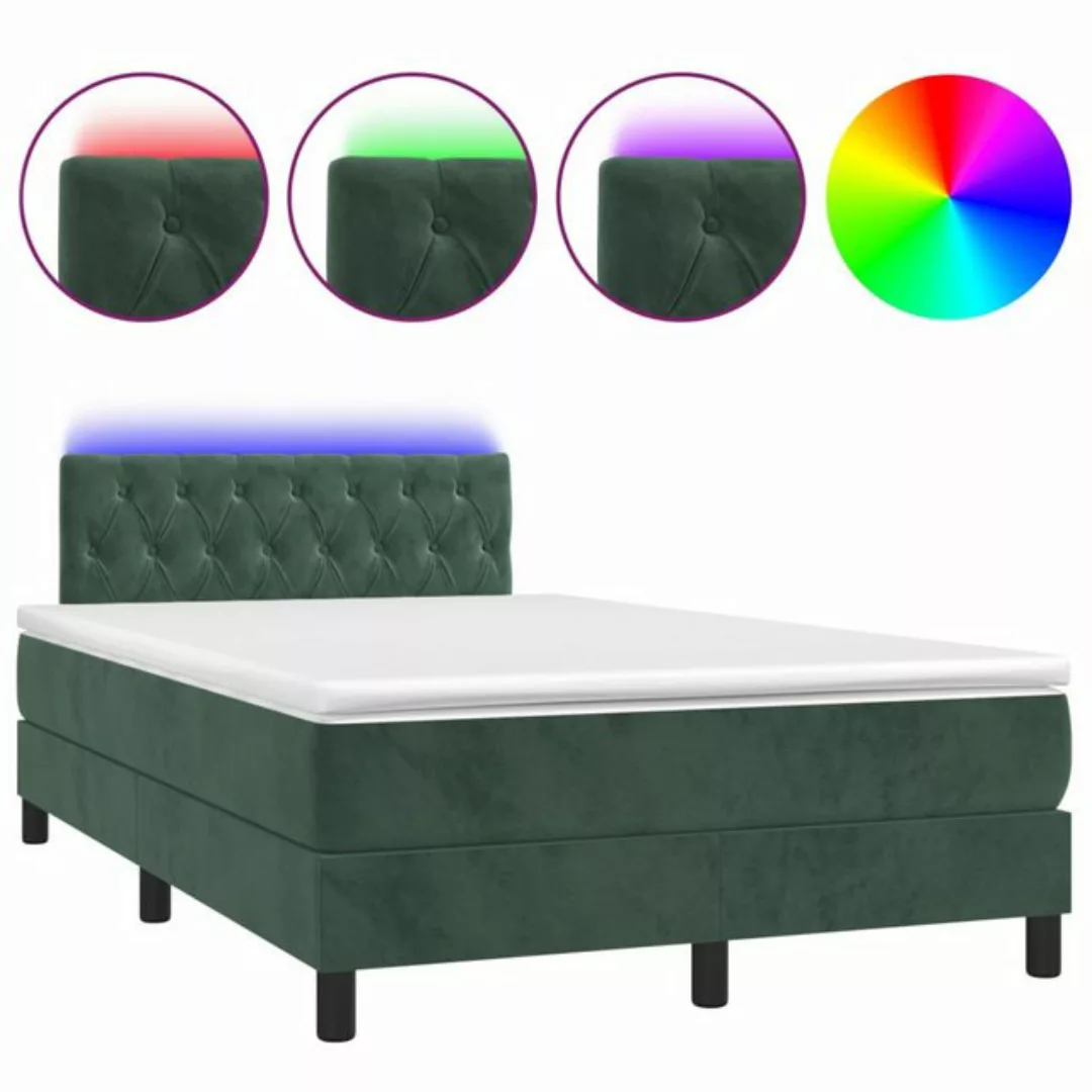 vidaXL Boxspringbett Bett Boxspringbett mit Matratze & LED Samt (120 x 200 günstig online kaufen