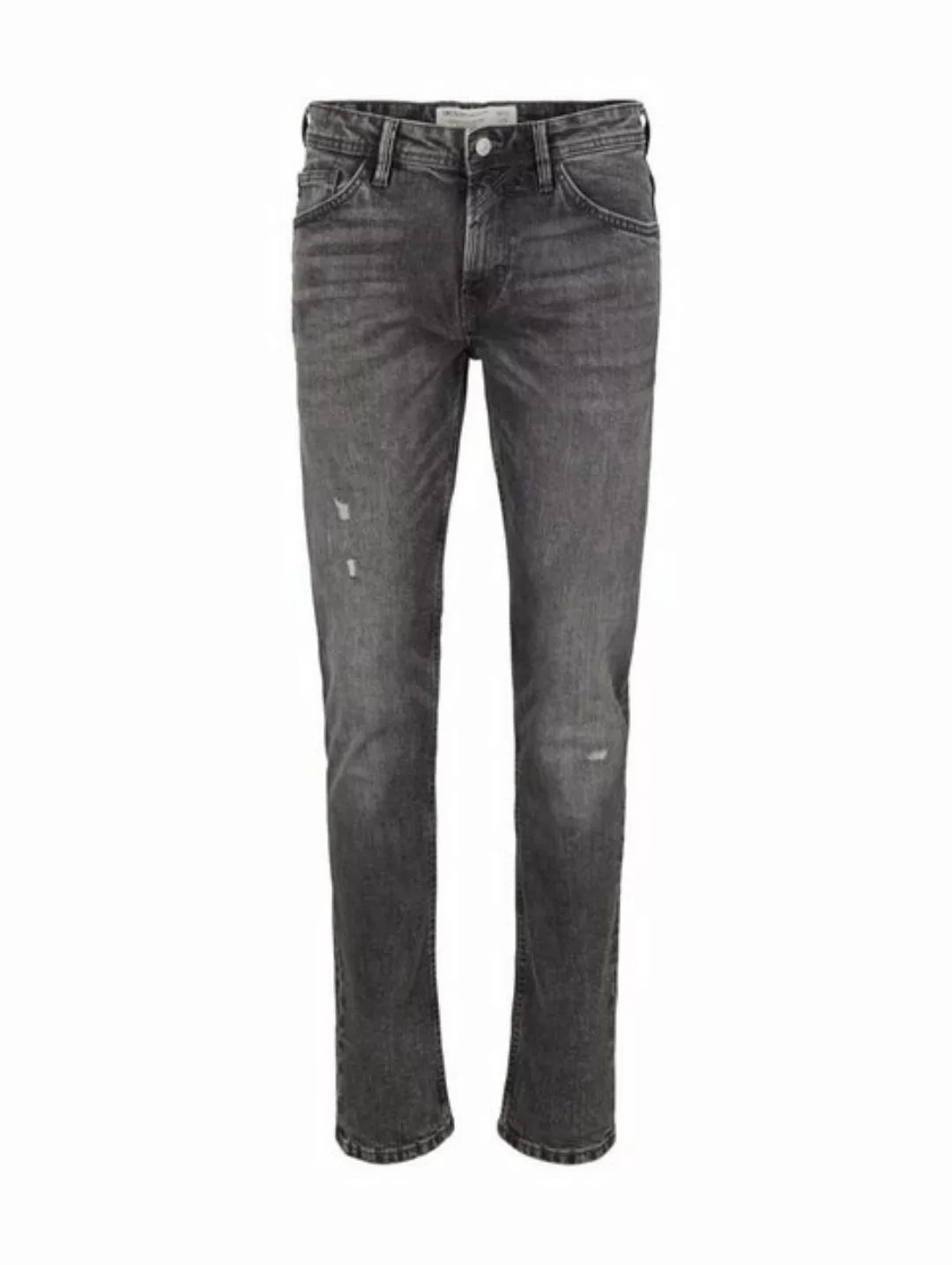 Tom Tailor Denim Herren Jeans Piers - Slim Fit - Grau - Destroyed Mid Stone günstig online kaufen
