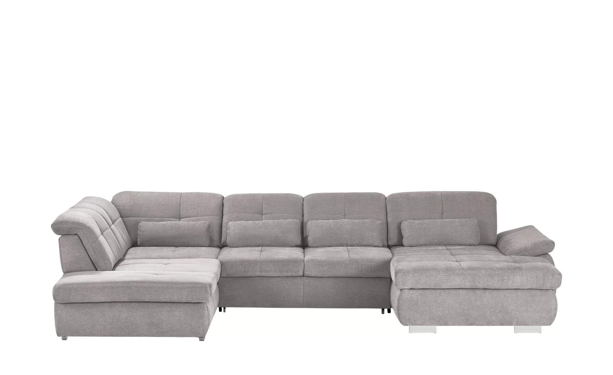 Wohnlandschaft mit Funktion - grau - 374 cm - 195 cm - Polstermöbel > Sofas günstig online kaufen