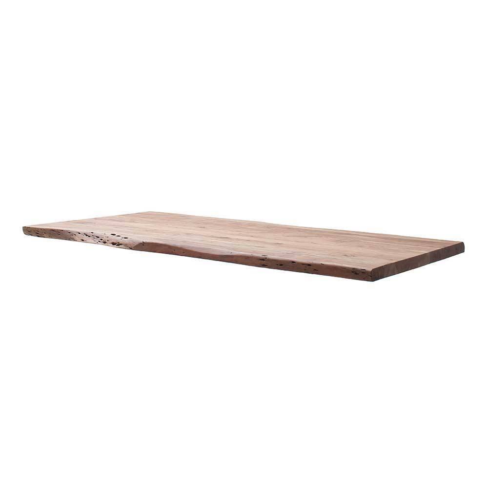 Esstisch Holztisch aus Massivholz und Edelstahl günstig online kaufen