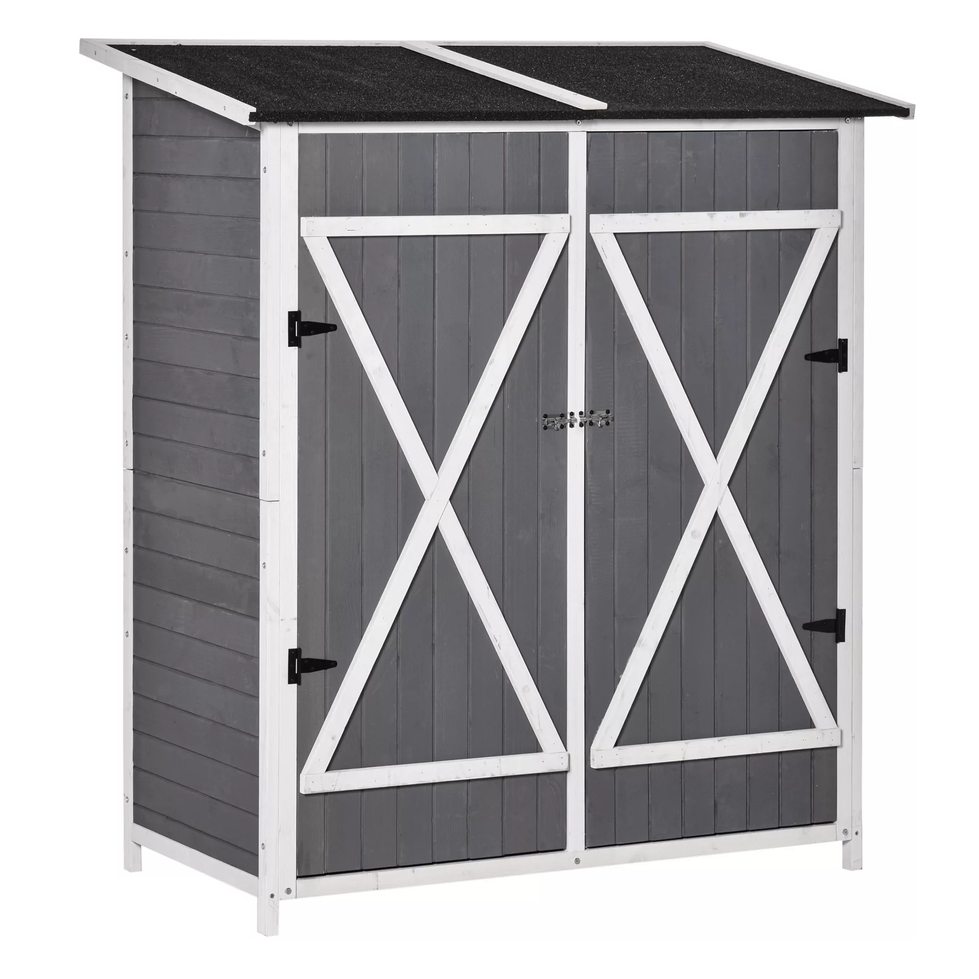 Outsunny Gartenschrank Geräteschuppen mit 2 Tür Geräteschrank mit Asphaltda günstig online kaufen